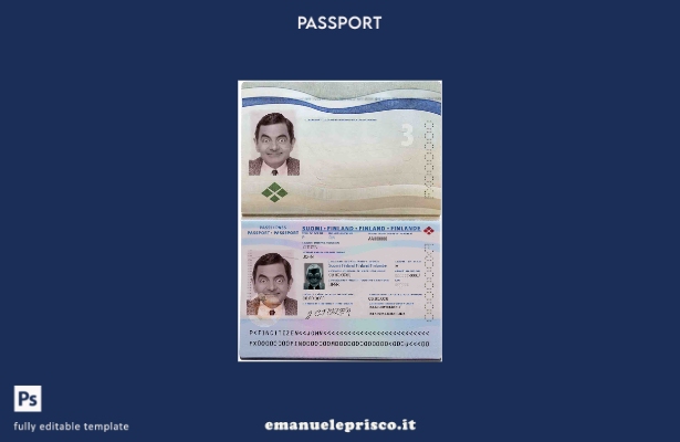 modello di passaporto finlandese in stile verificato 1